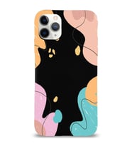 PrintiFy Apple iPhone 11 Pro Uyumlu Lansman Kılıf Karışık Renkler Tasarımlı İçi Kadife Kapak (Siyah)