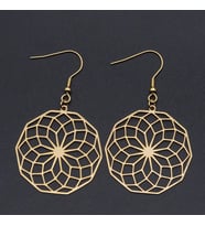 Kişiye Özel 925 Ayar Gümüş Lotus Çiçeği Küpe (Gold)