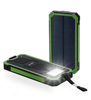 Deji Güneş Enerjili Solar Powerbank 10000mAh Led Işıklı Taşınabilir Şarj Cihazı Turuncu (Yeşil)