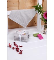 İndigo Ağacı Bitkisel Organik Boyama 6'lı 33x33 Havlu (Gri)