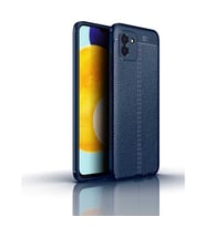 Galaxy A03 Kılıf Zore Niss Deri Desenli Silikon Kılıf (Lacivert)