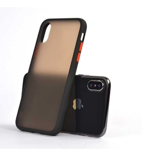 Apple iPhone XS Max 6.5 Kılıf Fri Mat Yüzey Renkli Kenar Kılıf (Siyah)