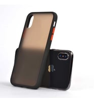 Apple iPhone XS Max 6.5 Kılıf Fri Mat Yüzey Renkli Kenar Kılıf (Siyah)