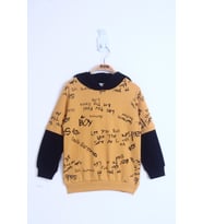 Toontoy Erkek Çocuk Yazı Baskılı Sweatshirt (Hardal)