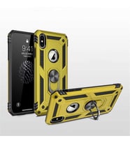 Mopal İphone Xs Max 6,46 İnc Yüzüklü Tank Telefon kılıfı (Sarı)