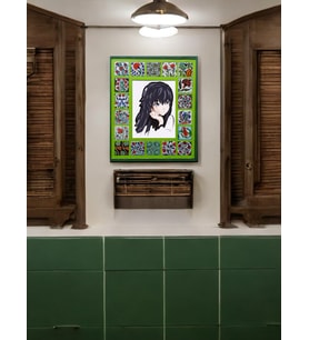 ÇİNİ DESENLİ 18 PARÇA KARO ÇERÇEVELİ (35*30 CM) AHŞAP DEKORATİF AYNA,6 FARKLI MODEL VE RENK SEÇENEĞİ İLE... (Yeşil)