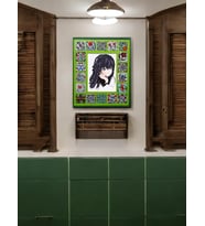 ÇİNİ DESENLİ 18 PARÇA KARO ÇERÇEVELİ (35*30 CM) AHŞAP DEKORATİF AYNA,6 FARKLI MODEL VE RENK SEÇENEĞİ İLE... (Yeşil)