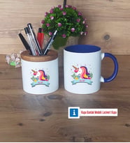 Unicorn Kalemlik, Kupa Bardak T Kişiye Özel Hediye (Model 6)