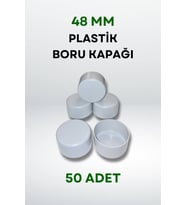 Plastik Boru Kapağı 48 MM (50 Adet) (Gri)