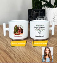 Kişiye Özel Karikatürlü Yılbaşı Hediyesi Hediye T Kupa Bardak Noel Anneye Hediye (Beyaz)