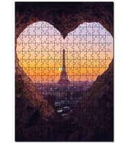 Cakapuzzle Kalp Şeklindeki Pencereden Eyfel Kulesi Puzzle Yapboz MDF (Ahşap) (255 Parça)