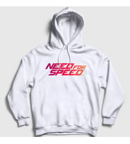 Presmono Unisex Beyaz Logo Oyun Need For Speed Kapüşonlu Sweatshirt 459923tt (Beyaz)