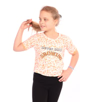 Toontoy Kız Çocuk Baskılı Tişört (Oranj)