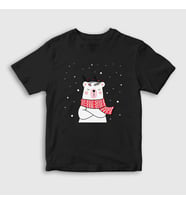 Presmono Unisex Çocuk Kırmızı Polar Bear Kutup Ayısı Yılbaşı T-Shirt 270678tt (Siyah)