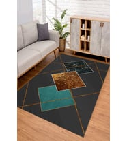 Dijital Kaymaz Taban Yıkanabilir Renkli Salon Halısı Mutfak Halısı Yolluk ND-SD-1143 (Çok Renkli)