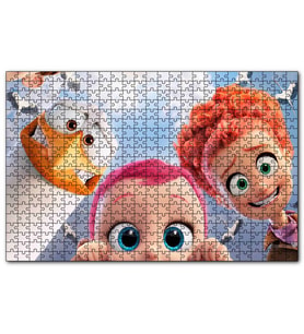 Cakapuzzle Leylek Animasyonundan Üç Karekter Görseli  Puzzle Yapboz MDF (Ahşap) (500 Parça)