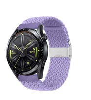 Huawei Watch GT3 Elite-Active 46mm-GT3 Pro-GT3 Se 22mm Uyumlu Metal Klips Solo Fiberlink Örgü Kordon (Lila)