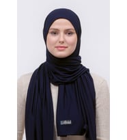Tesettür Penye Şal Düz (Lacivert)