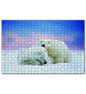 Cakapuzzle  Beyaz Ayılar Kış  Puzzle Yapboz MDF (Ahşap) (255 Parça)