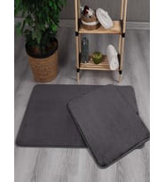 My Evilla Modern Dekoratif Kaymaz Taban Simirna  Banyo Klozet takımı 60x100-50x60 (Antrasit)