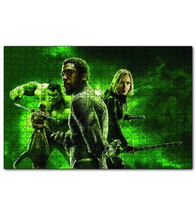 Cakapuzzle Hulk Black Panther ve Black Widow  Puzzle Yapboz MDF (Ahşap) (500 Parça)