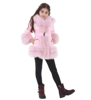 MODAQUEEN Çocuk Özel Tasarım Puf Mont 2378-C (Pembe)