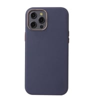 Uyumlu Model Apple iPhone 12 Pro Max Kılıf Magsafe Deri Lansman Kapak (Lacivert)