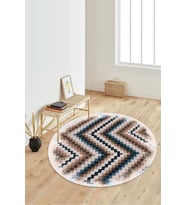 Dijital Baskılı Kaymaz Taban Yıkanabilir Yuvarlak Salon Halısı Koridor Halısı Paspas NDY-HT-114 (Pembe)