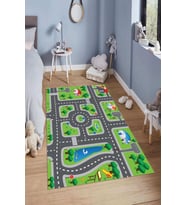 Dijital Baskılı Kaymaz Taban Yıkanabilir Kolay Temizlenir Modern Çocuk Odası Halısı NDÇ-HT-287 (Yeşil)