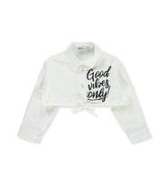 Civil Girls Good Vibes Only Baskılı 2-5 Yaş Gömlek - Beyaz