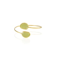 Kadir Jewellery 22 Ayar Altın Kaplama Zirkon Taşlı Ayarlanabilir Trend Bilezik (Zeytin Yeşili)