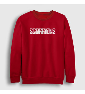 Presmono Unisex Beyaz Scorpions Sweatshirt 110008tt (Kırmızı)