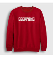 Presmono Unisex Beyaz Scorpions Sweatshirt 110008tt (Kırmızı)