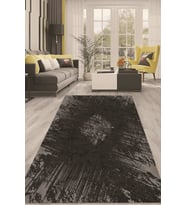 Dijital Kaymaz Taban Yıkanabilir Modern Renkli Salon Halısı Mutfak Halısı Yolluk ND-HT-469 (Siyah)