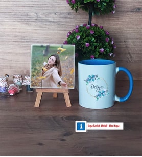 İsme Özel Doğum Günü Hediyesi Fotoğraflı Dekoratif Taş, Kupa Bardak Beyaz Hediye (Model 4)