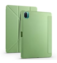 Xiaomi Mi Pad 5 Kılıf Kalem Bölmeli Standlı Ön Arka Tam Koruma Katlanabilir Uyku Modlu Kılıf Tri Folding (Açık Yeşil)