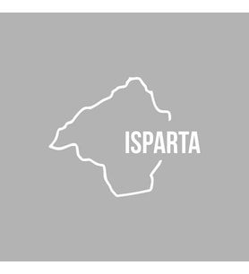 Isparta Harita Araba Sticker siyah 16x13 CM (Beyaz)