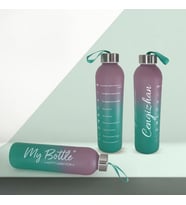 Kişiye Özel Renkli 750 ml Motivasyon Cam Su Matarası HK2709 (Yeşil)