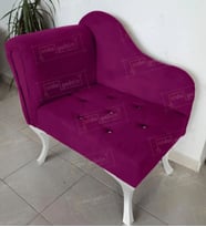 Yeni Model Tekli Köşe Koltuğu Josefin Bench Beyaz Ayak (Mor)