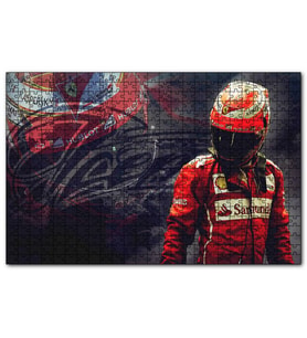 Cakapuzzle Ferrari F1 Kimi Raikkonen Görseli  Puzzle Yapboz MDF (Ahşap) (1000 Parça)