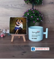 Sevgiliye Hediye Fotoğraflı Dekoratif Taş, Kupa Bardak Beyaz Hediye (Model 12)