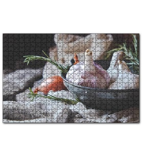 Cakapuzzle Tabakta Sarmısak Görseli  Puzzle Yapboz MDF (Ahşap) (255 Parça)