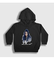 Presmono Unisex Çocuk Beyaz PO Billie Eilish Kapüşonlu Sweatshirt 154721tt (Siyah)