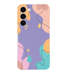 PrintiFy Samsung Galaxy S23 Uyumlu Lansman Kılıf Karışık Renkler Tasarımlı İçi Kadife Kapak (Lila)