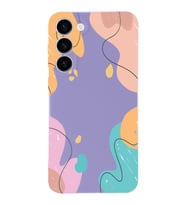 PrintiFy Samsung Galaxy S23 Uyumlu Lansman Kılıf Karışık Renkler Tasarımlı İçi Kadife Kapak (Lila)