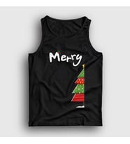 Presmono Unisex Beyaz Merry Christmas Funny Yılbaşı Atlet 364672tt (Siyah)