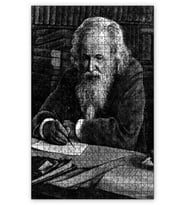 Cakapuzzle Mendeleev Siyah Beyaz Çalışma Puzzle Yapboz MDF (Ahşap) (1000 Parça)