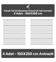 KONAK TEL ÇİT SİSTEMLERİ 4 ADET PANEL ÇİT TELİ 150X250 CM (Antrasit)