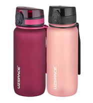 Uzspace 2'li Tritan Matara Seti 650 ml 14 Farklı Renk Seçeneği FiftyFifty (Pembe-Lila)