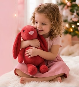 Oyun ve Uyku Arkadaşım PAPYONLU Uzun Kulak Bunny Peluş Tavşan 65 cm Pelüş tavşan (Nar Çiçeği)